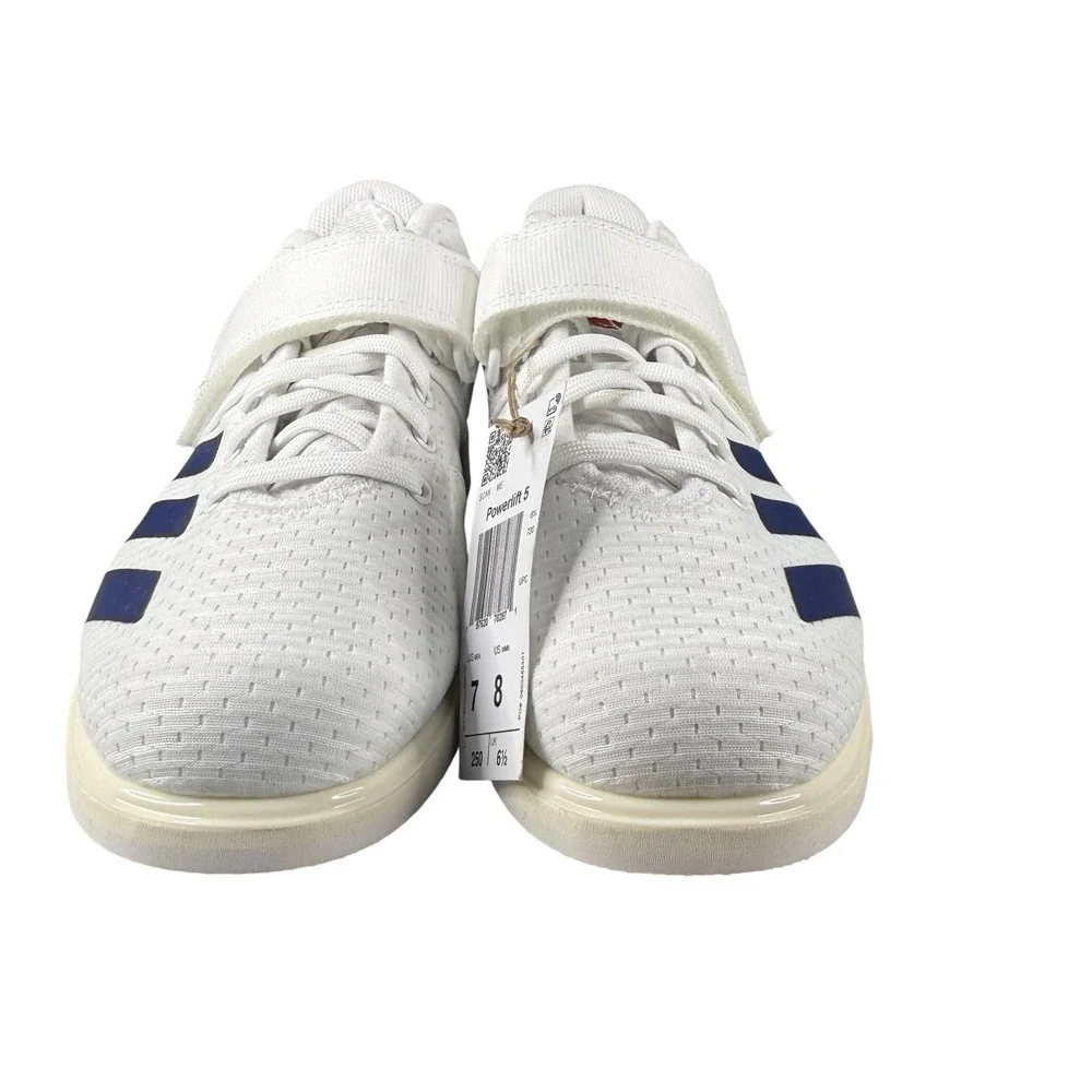 Adidas Powerlift 5 - Men's 7- White Navy Orange Weightlifting Shoes JP9878 NWOB